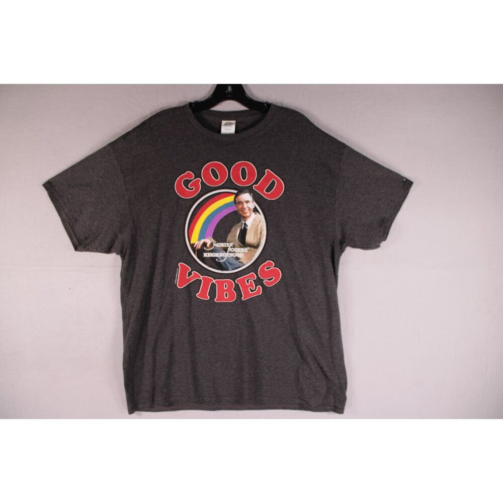 Mr. Rogers Neighborhood Good Vibes Graphic T-Shirt Men's XL Gray Delta
